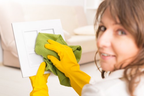Local cleaner preparing a Westhampstead flat for move-out